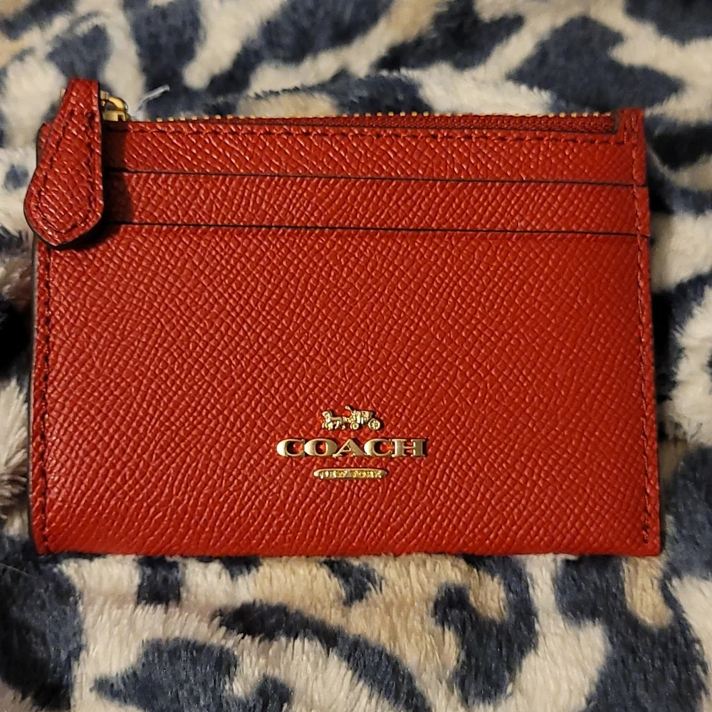 Coach Mini Skinny Wallet IM/1941 Red - Picture 1 of 5